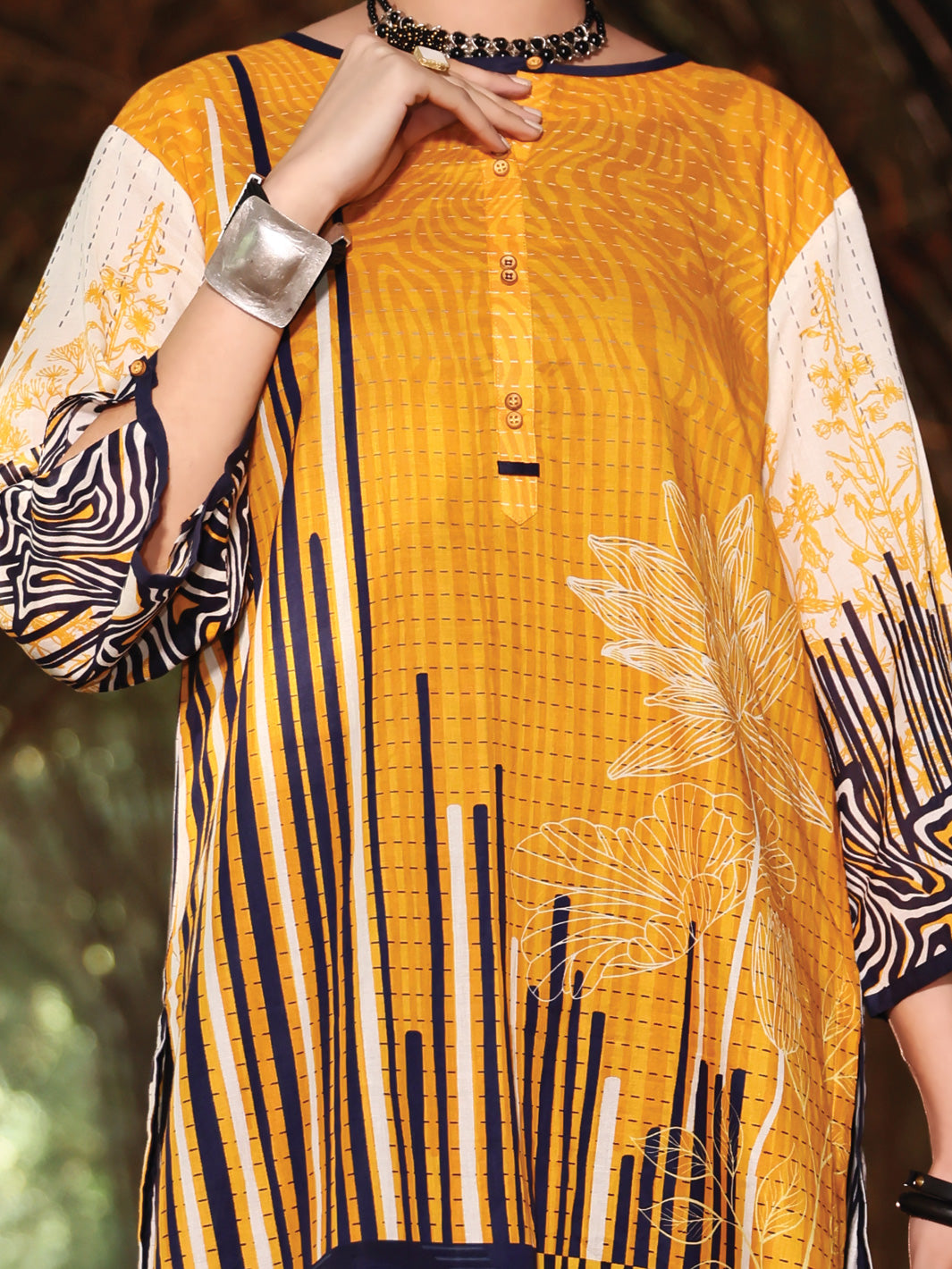 Yellow Lawn Tunic - ALP-LK-1020