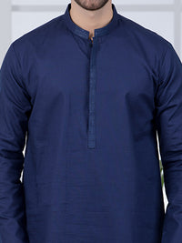 Dark Blue Cotton Kurta - AL-K-1020