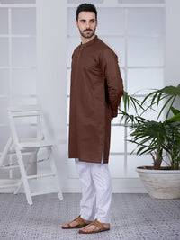Brown Cotton Kurta - AL-K-1021