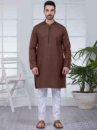 Brown Cotton Kurta - AL-K-1021