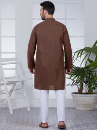 Brown Cotton Kurta - AL-K-1021