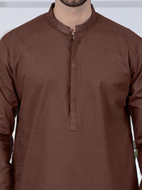 Brown Cotton Kurta - AL-K-1021