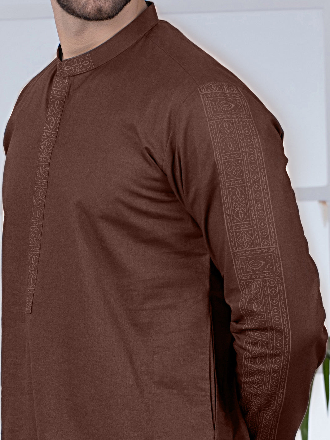 Brown Cotton Kurta - AL-K-1021