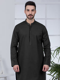 Black Cotton Kurta - AL-K-1022