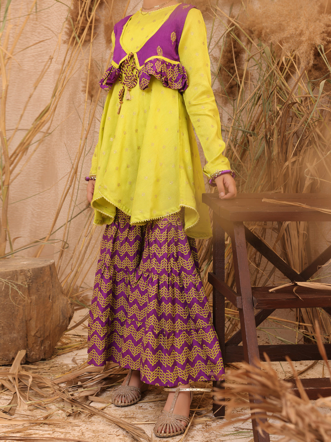 Green Raw Silk 2 Piece Stitched - ALT-2PS-LKS-1025