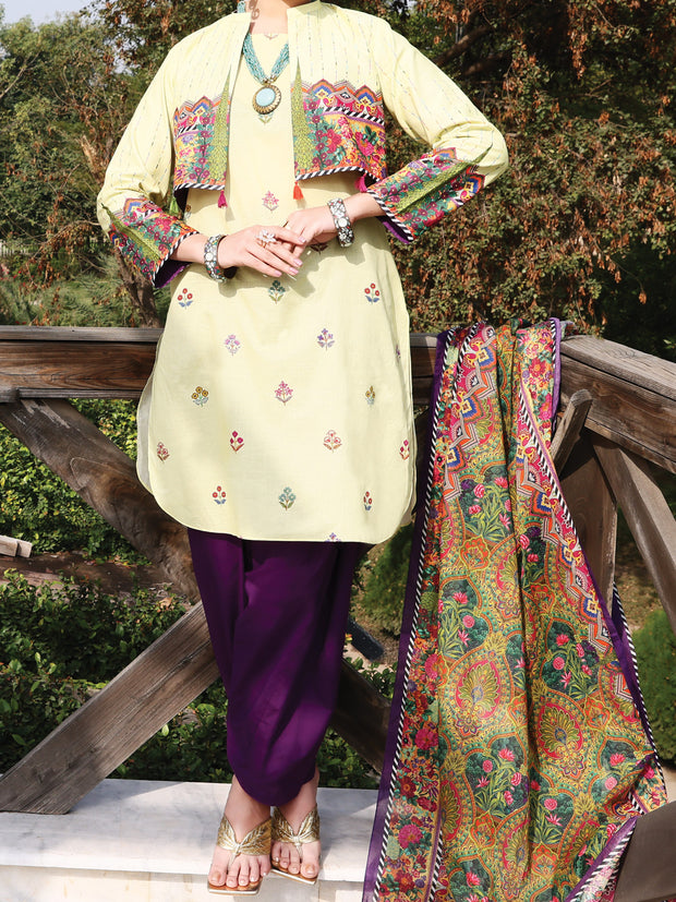 Lime Lawn 3 Piece Unstitched - ALP-3PS-1038