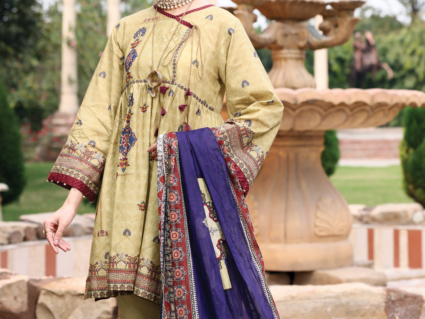 Khaki Lawn 3Pc Stitched - ALP-3PS-1040