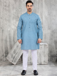 Blue Blended Kurta - AL-K-1040