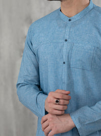 Blue Blended Kurta - AL-K-1040