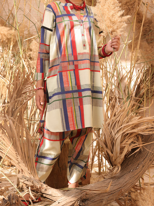 Beige Cambric 2 Piece Stitched - ALT-2PS-LKS-1046