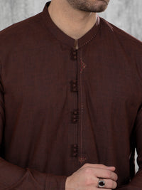 Maroon Blended Kurta - AL-K-1051