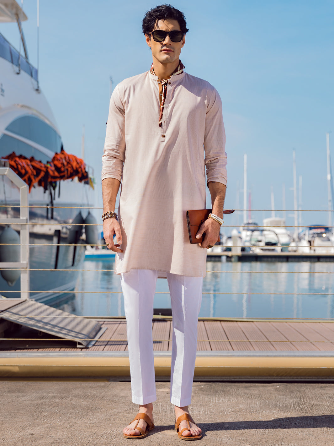 Peach Cotton Kurta - AL-K-1055
