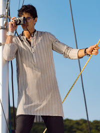 White Cotton Kurta - AL-K-1056