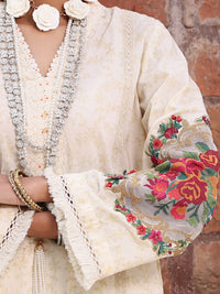 Off White Lawn 3Pc Stitched - ALP-3PS-1060/S