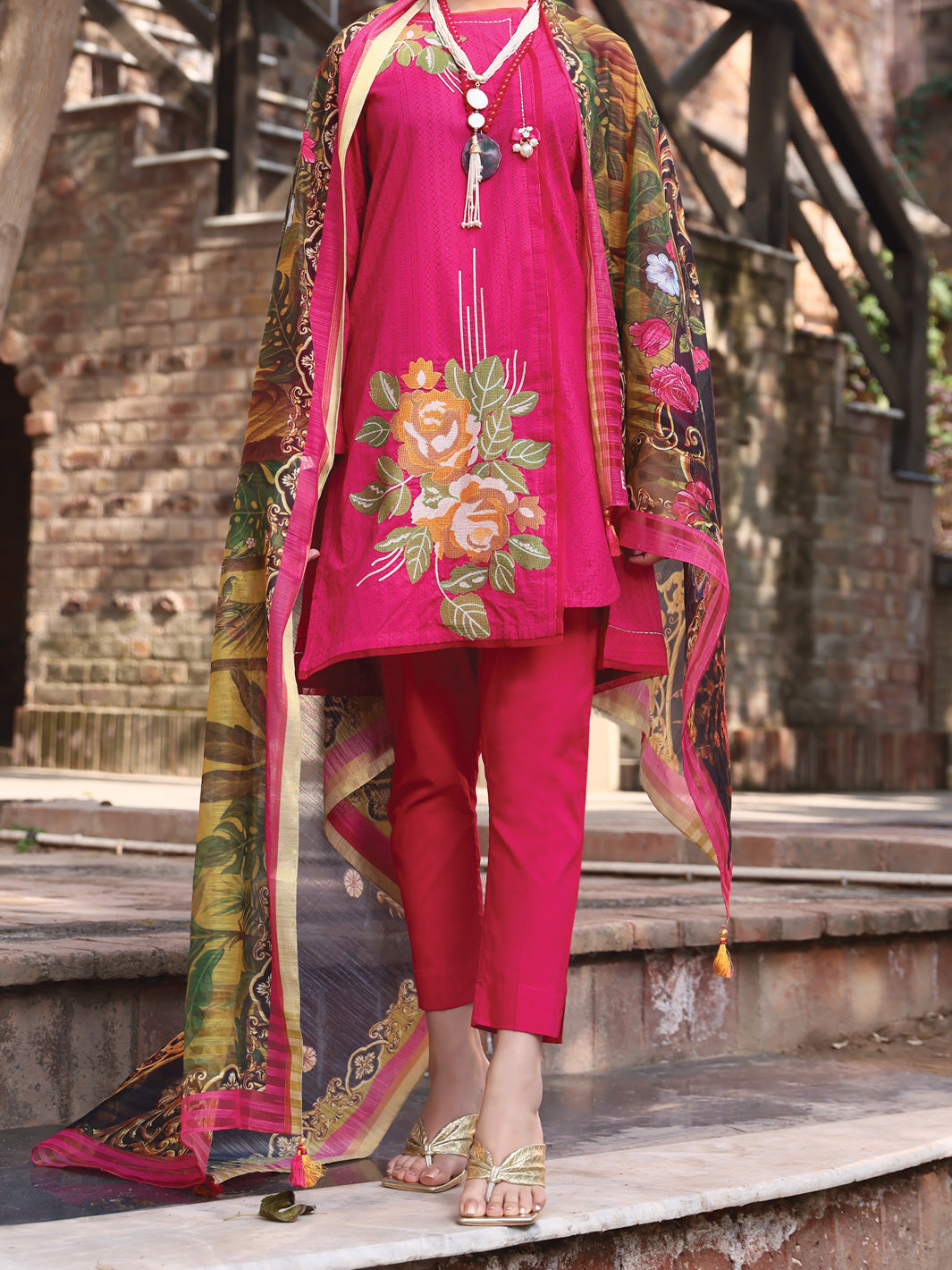 Fuchsia Lawn 3Pc Stitched - ALP-3PS-1061/S