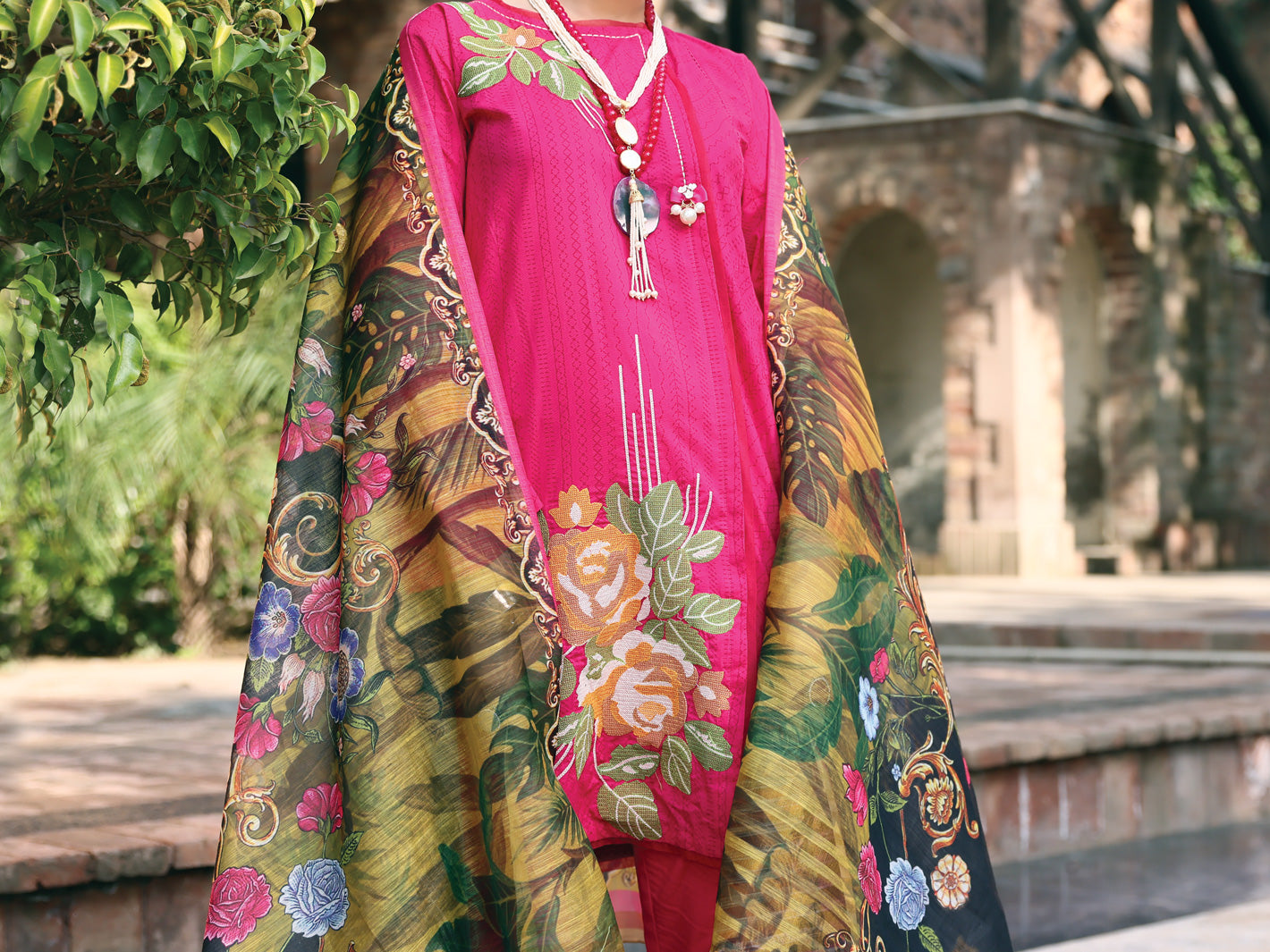 Fuchsia Lawn 3Pc Stitched - ALP-3PS-1061/S