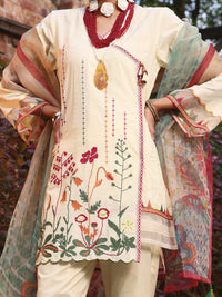 Cream Lawn 3Pc Stitched - ALP-3PS-1062/S