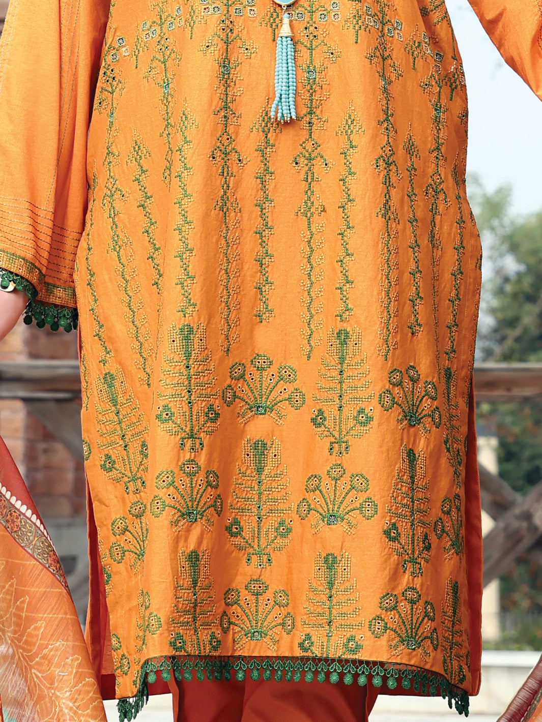 Orange Lawn 3Pc Stitched - ALP-3PS-1063/S