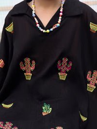 Black Cotton Kurti - ALT-LK-1063