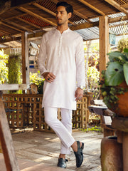 White Cotton Kurta - AL-K-1063C