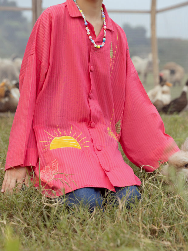 Pink Yarn Dyed Kurti - ALT-LK-1065