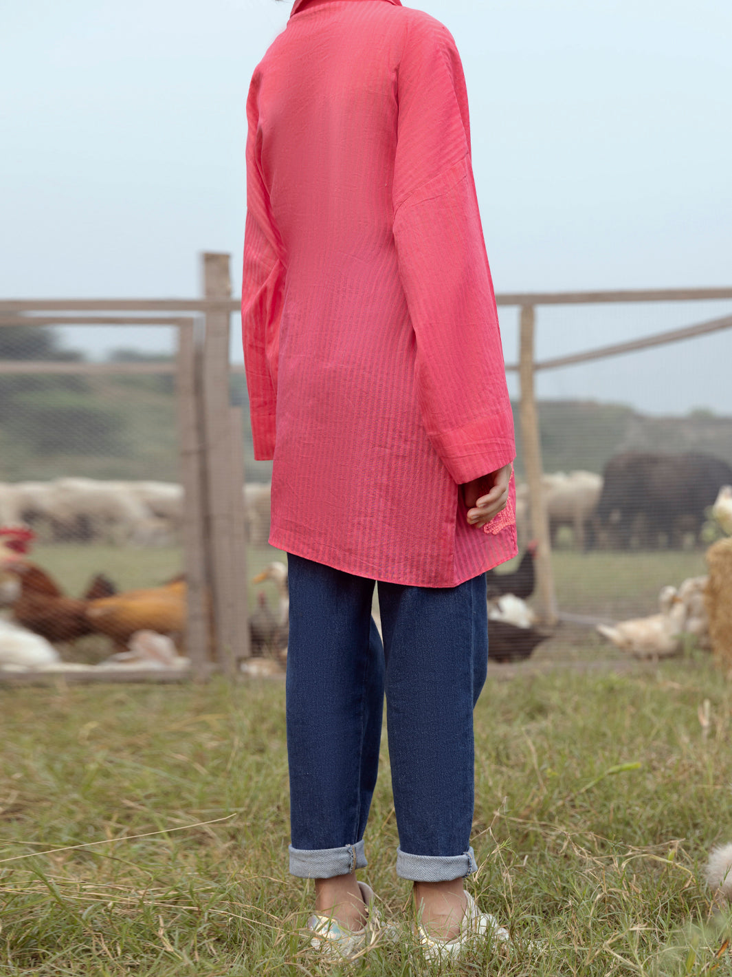 Pink Yarn Dyed Kurti - ALT-LK-1065
