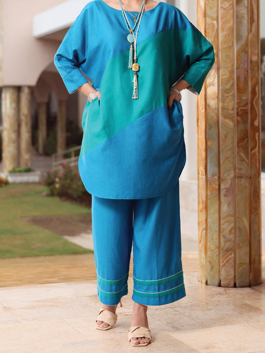 Turquoise Lawn 2 Piece Stitched - ALP-2PS-LKS-1067