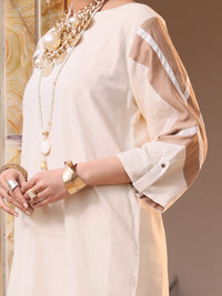 Off White Lawn 2Pc Stitched - ALP-2PS-LKS-1068