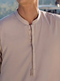 Beige Blended Kurta - AL-K-1068B