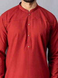 Red Blended Kurta - AL-K-1070A
