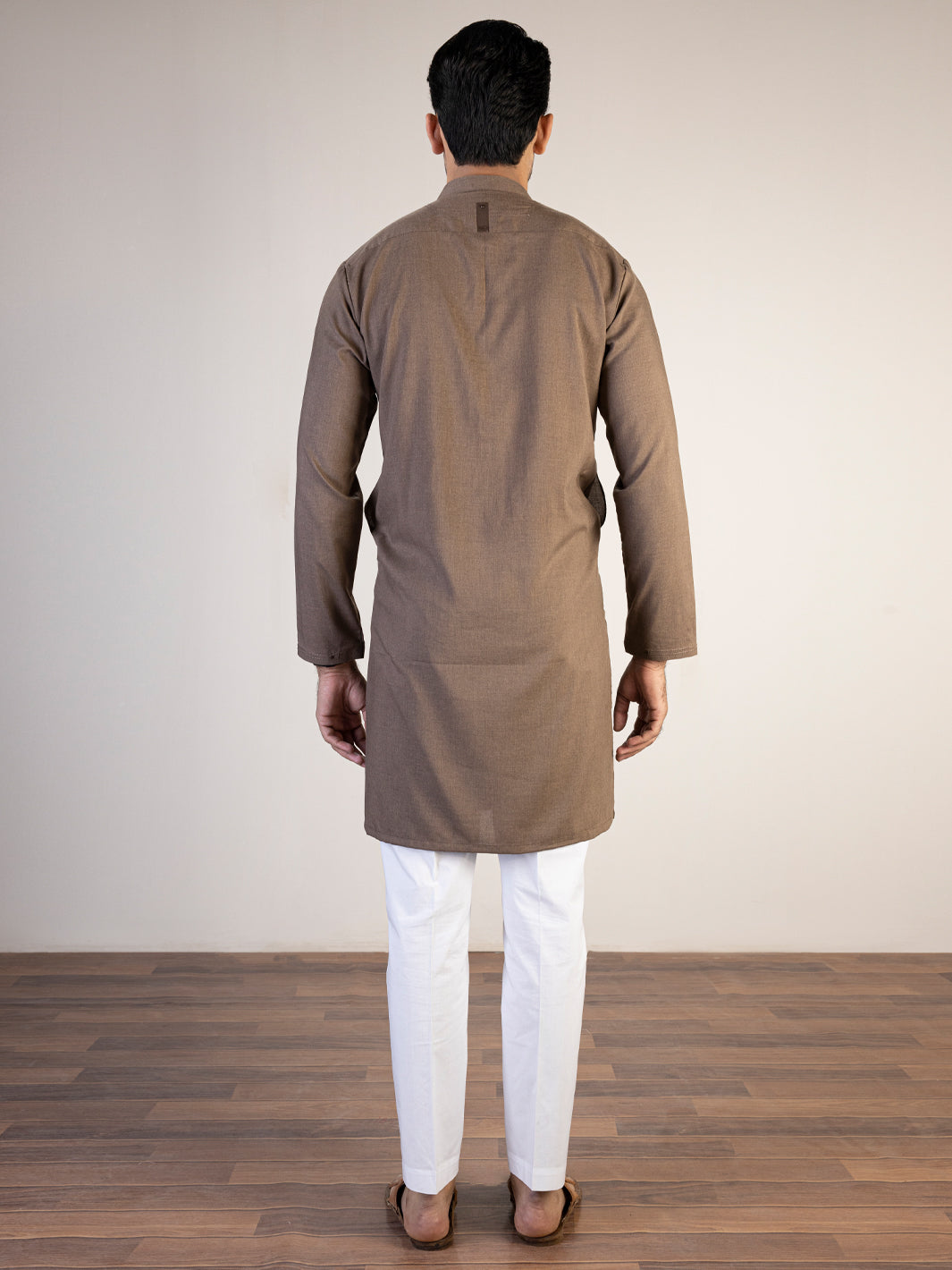 Brown Blended Kurta - AL-K-1077