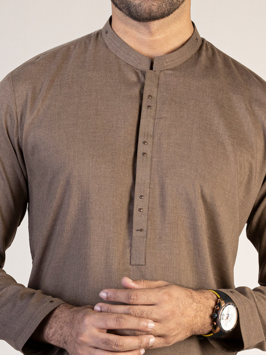 Brown Blended Kurta - AL-K-1077