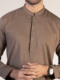 Brown Blended Kurta - AL-K-1077