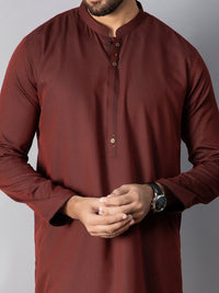 Maroon Blended Kurta - AL-K-1085B