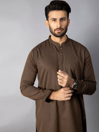 Brown Blended Kurta - AL-K-1085C