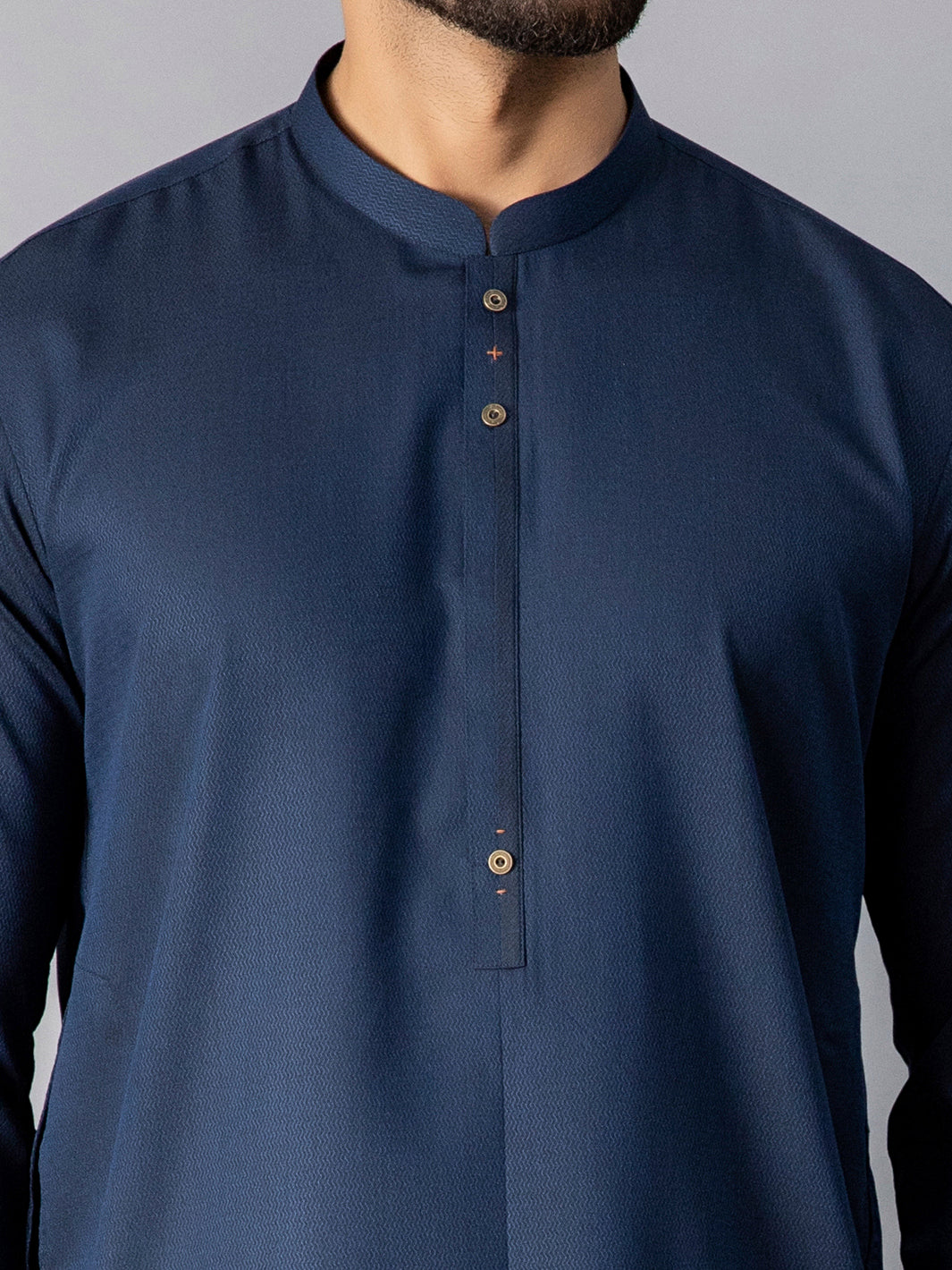 Dark Blue Blended Kurta - AL-K-1085D