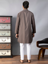 Brown Blended Kurta - AL-K-1086C