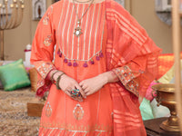 Orange Cambric 3Pc Stitched - ALP-3PS-1086/S