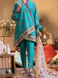 Green Cambric 3 Piece Unstitched - ALP-3PS-1087