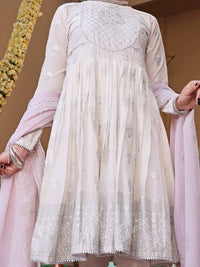 White Viscose 3 Piece Stitched - ALP-3PS-1089/S