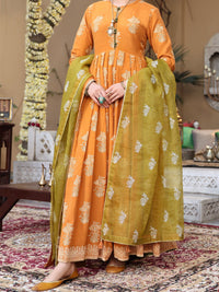 Mustard Cambric 3Pc Stitched - ALP-3PS-1091/S