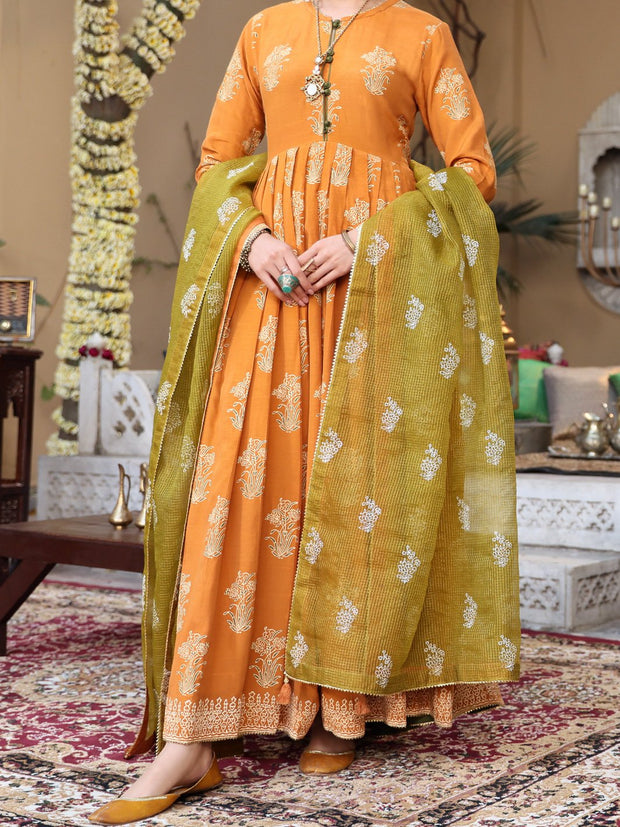 Mustard Cambric 3 Piece Stitched - ALP-3PS-1091/S