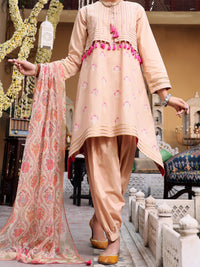 Beige Cambric 3Pc Unstitched - ALP-3PS-1093