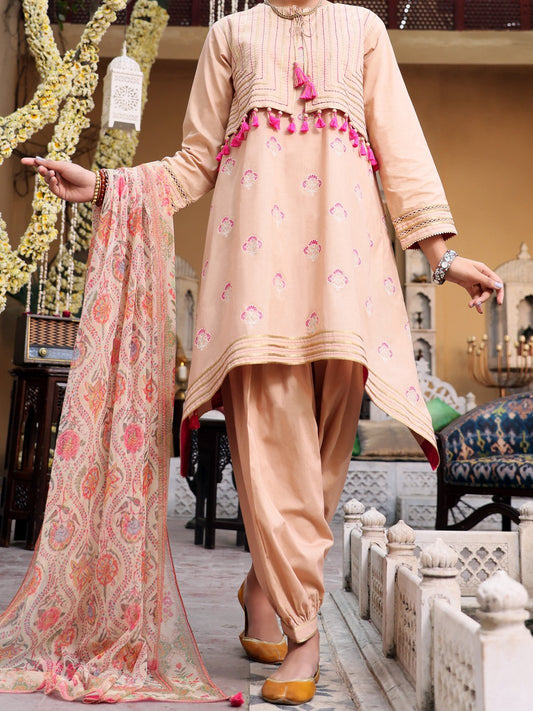 Beige Cambric 3Pc Stitched - ALP-3PS-1093/S
