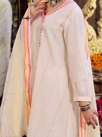 Off White Yarn-Dyed Jacquard 3Pc Stitched - ALP-3PS-1094