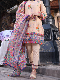Peach Lawn 3Pc Unstitched - ALP-3PS-1116