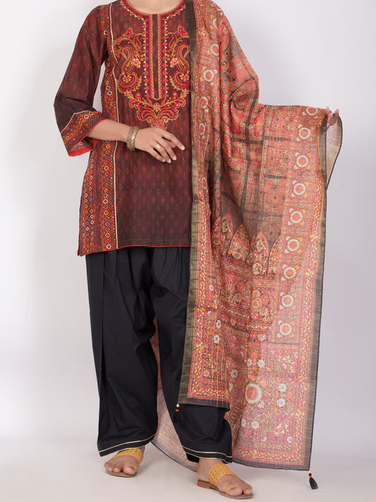 Red Lawn 3Pc Unstitched - ALP-3PS-1119