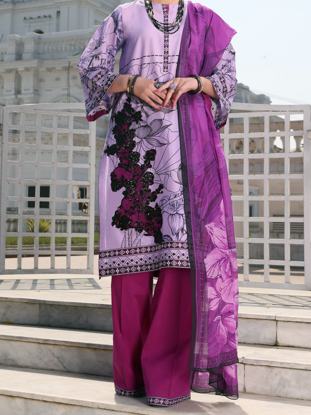 Purple Lawn 3Pc Unstitched - ALP-3PS-1123