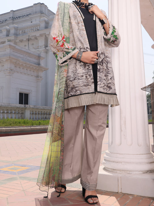 Grey Lawn 3Pc Stitched - ALP-3PS-1129/S