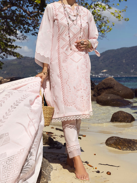 Pink Schiffli Lawn 3 Piece Unstitched - ALP-3PS-1141